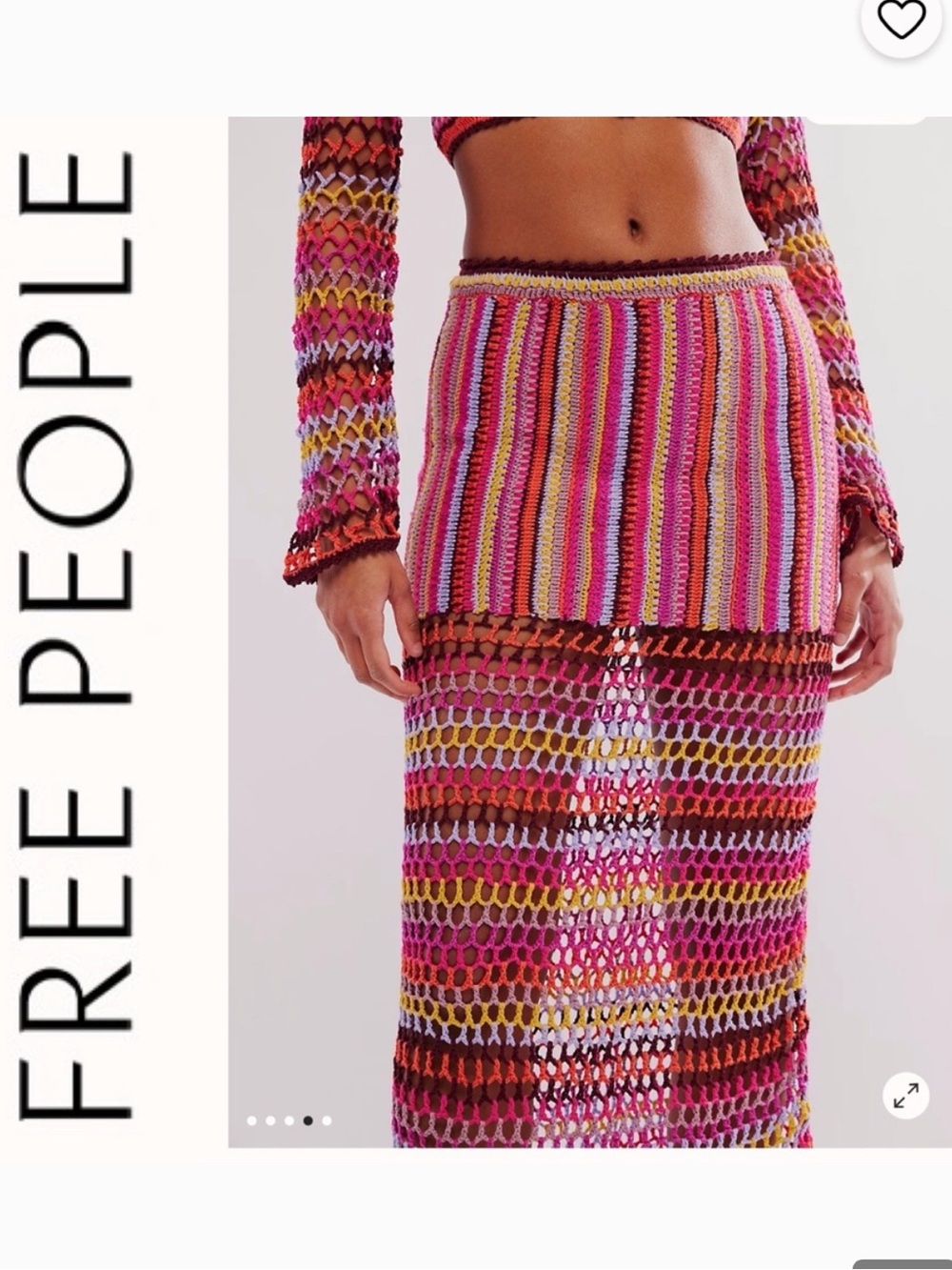 NWT FREE PEOPLE FP Beach Bali Sunrise Skirt only SZ: L